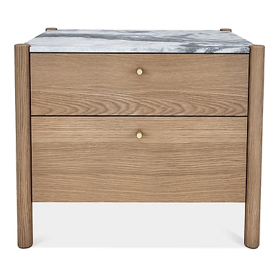 Huppe Jules White Oak 2 Drawer Nightstand