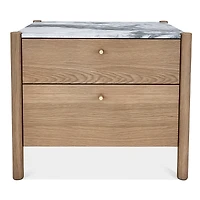Huppe Jules White Oak 2 Drawer Nightstand