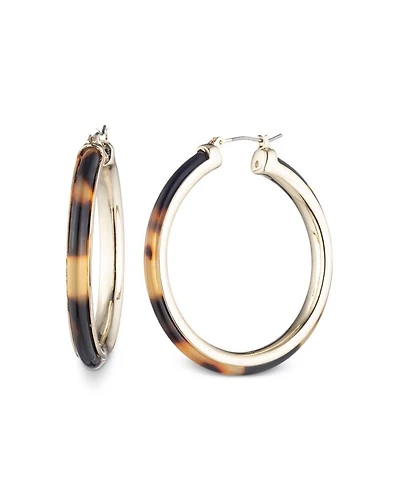 Tortoise Inlay Hoop Earrings