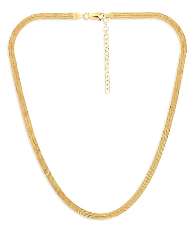 Aqua Herringbone Chain Necklace, 16