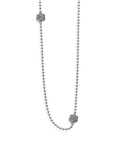 Lagos Sterling Silver & 18K Yellow Gold Love Knot Station Necklace, 34