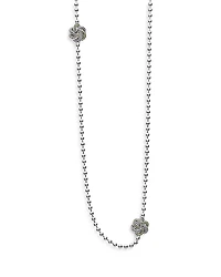 Lagos Sterling Silver & 18K Yellow Gold Love Knot Station Necklace, 34