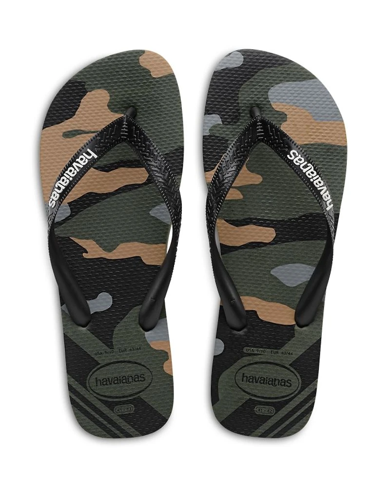 Men's Top Camo Print Flip-Flops