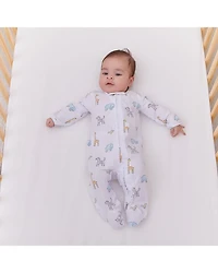 Unisex Animals Print Comfort Zip Front Footie - Baby