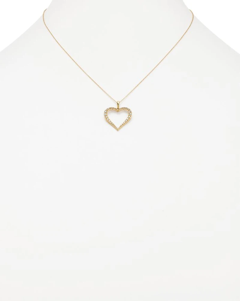 Diamond Heart Pendant Necklace in 14K Yellow Gold