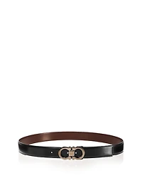 Men's Double Gancini Buckle Reversible Leather Belt