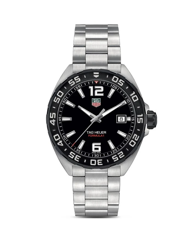 Formula 1 Quartz Men's Black Steel Watch, 41mm
