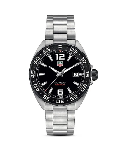 Formula 1 Quartz Men's Black Steel Watch, 41mm