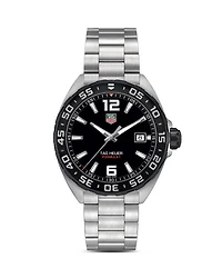 Formula 1 Quartz Men's Black Steel Watch, 41mm