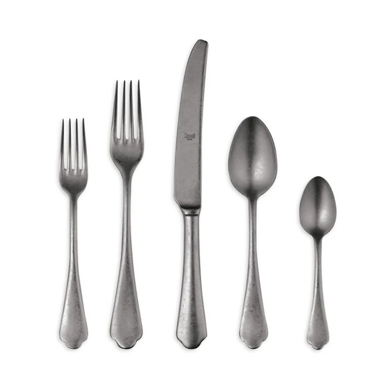 Dolce Vita Pewter Oro Nero 5-Piece Place Setting