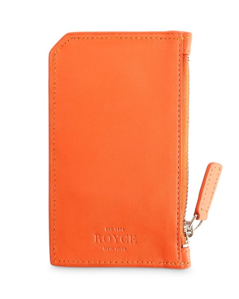 Leather Zipper Credit Card Case