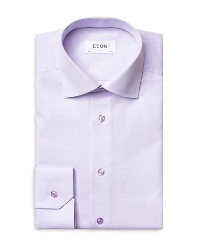 Slim Fit Textured Solid Shirt