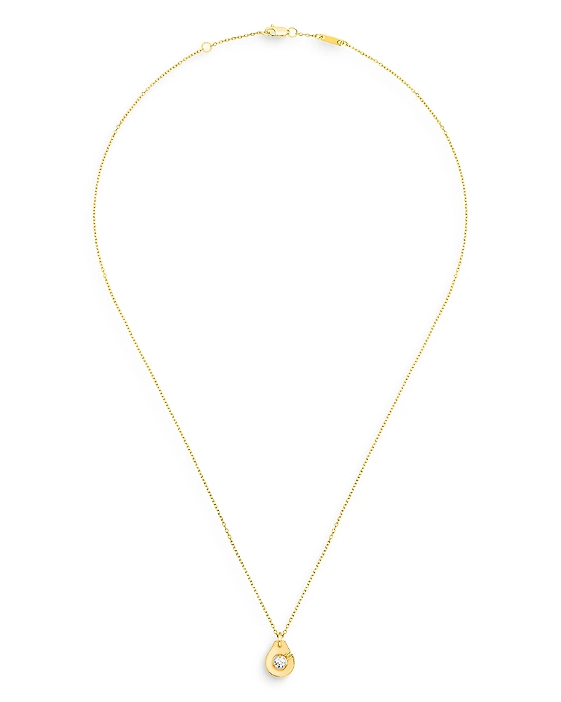Dinh Van 18K Yellow Gold Menottes Pendant Necklace with Diamonds, 16.5