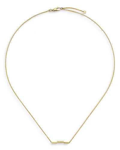 18K Yellow Gold Link To Love Bar Necklace, 17.7"
