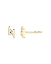 Zoe Lev 14K Yellow Gold Lightning Bolt Diamond Stud Earrings