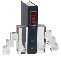 Steps Crystal Glass Bookend, Set of 2
