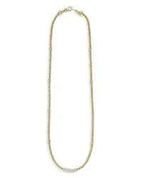 Lagos 18K Yellow Gold Caviar Beaded Necklace with Diamonds, 16
