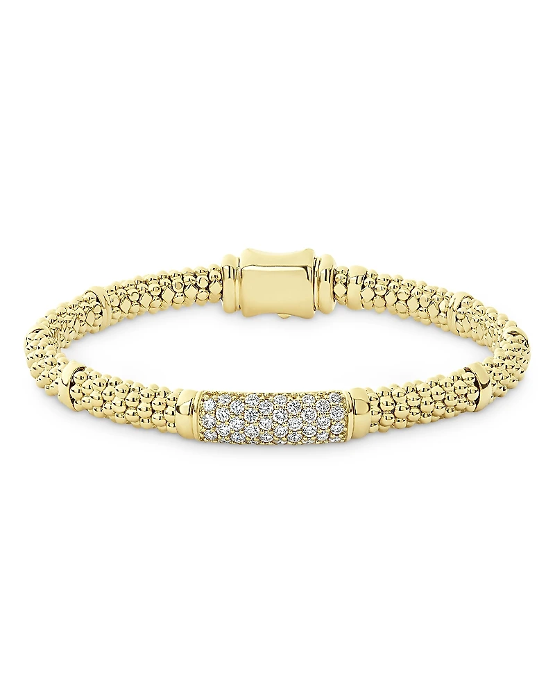 Lagos 18K Yellow Gold Caviar Bracelet with Diamonds - Exclusive