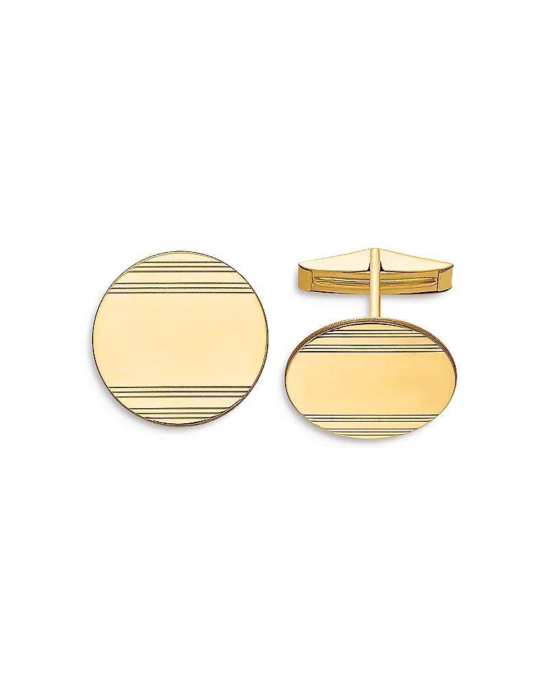 Bloomingdale's Fine Collection Men's Circular With Line Design Cuff Links