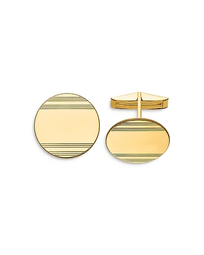 Bloomingdale's Fine Collection Men's Circular With Line Design Cuff Links