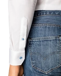 Contemporary Fit Contrast Blue Button Shirt