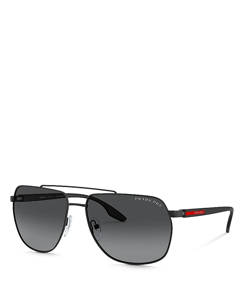Prada Irregular Polarized Sunglasses, 62mm