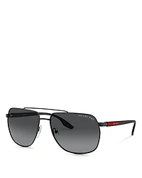 Prada Irregular Polarized Sunglasses, 62mm