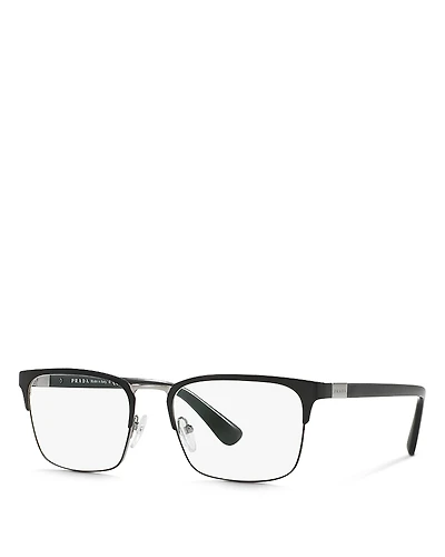 Prada Rectangle Clear Glasses, 57mm