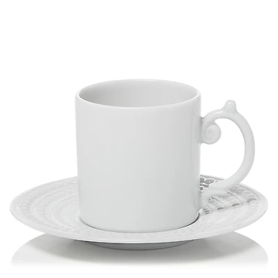 L'Objet Perlee White Espresso Cup & Saucer