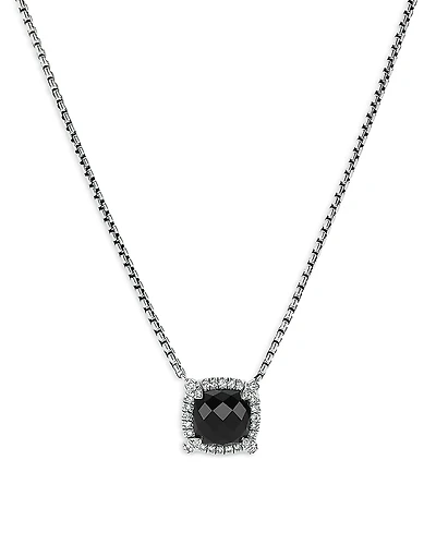 David Yurman Sterling Silver Chatelaine Pendant Necklace with Black Onyx & Diamonds, 18 - Exclusive