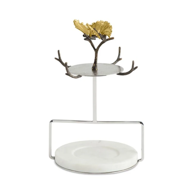 Butterfly Ginkgo Demitasse Cup & Saucer Set with Stand