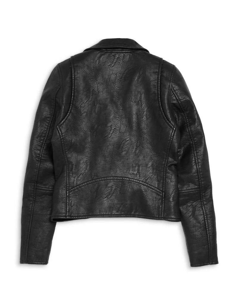 Girls' Faux Leather Moto Jacket - Big Kid