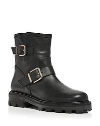 Jimmy Choo Women's Youth Ii Double Buckle Moto Boots