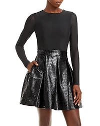 Alice and Olivia Chara Faux Leather Dress