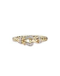 Petite Buckle Ring 18K Yellow Gold with Diamonds