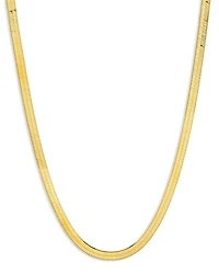 14K Yellow Gold Herringbone Chain Necklace, 18"