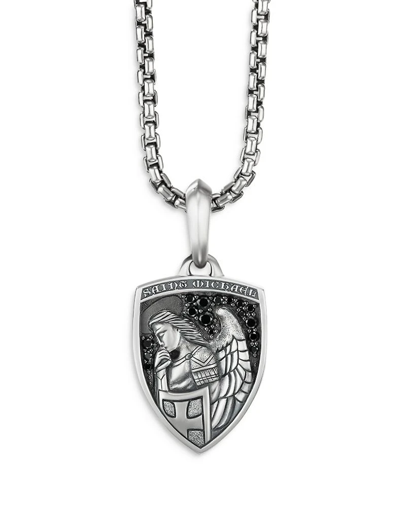 Sterling Silver & Pavé Diamond St. Michael Medallion Amulets