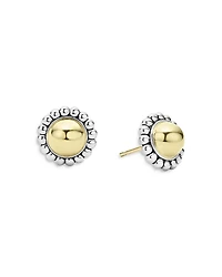 Lagos 18K Yellow Gold & Sterling Silver High Bar Framed Stud Earrings
