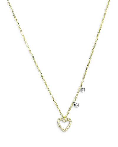 Meira T 14K Yellow Gold Diamond Heart Pendant Necklace