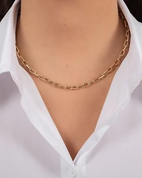 14K Yellow Gold Open Link Chain Necklace, 16"