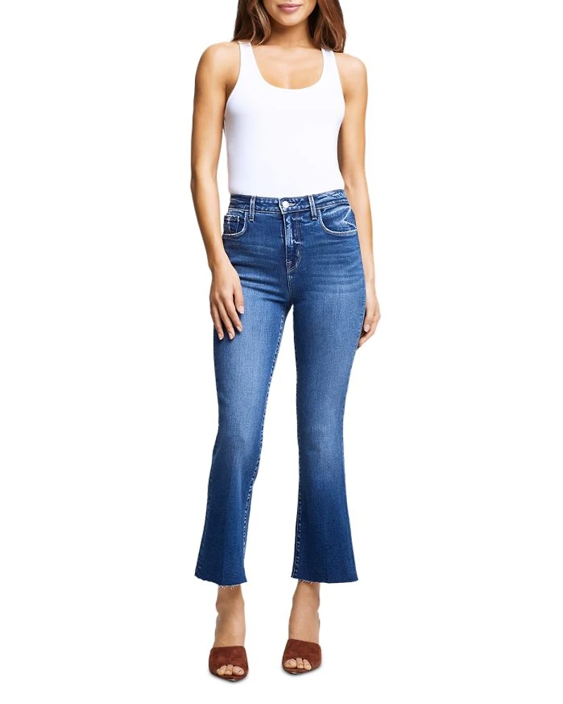 Kendra High Rise Cropped Flare Jeans Laredo