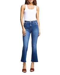 Kendra High Rise Cropped Flare Jeans Laredo