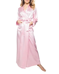Petite Plume Pink Silk Long Robe
