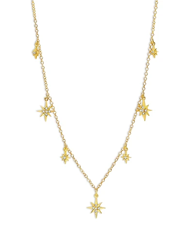Graziela Gems 14K Yellow Gold Diamond Starburst Dangle Statement Necklace, 20