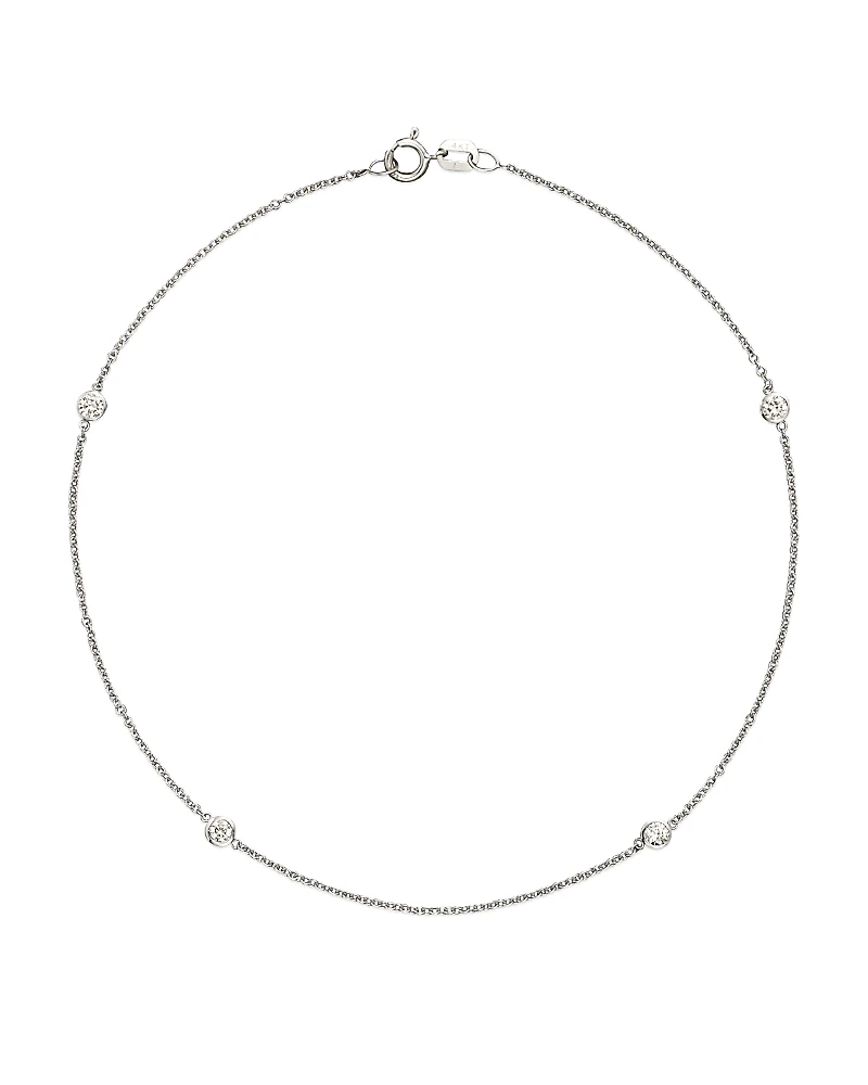 Diamond Bezel Ankle Bracelet Set