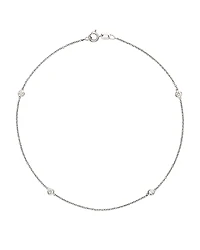 Diamond Bezel Ankle Bracelet Set