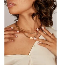 14K Yellow Gold Extra Large Paper Clip Chain Necklace, 16"