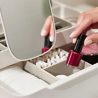 Viva Large Cosmetic Organizer with Removable Mirror, Shell
