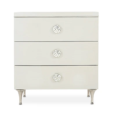 Bernhardt Silhouette 3 Drawer Nightstand with Rose Hardware