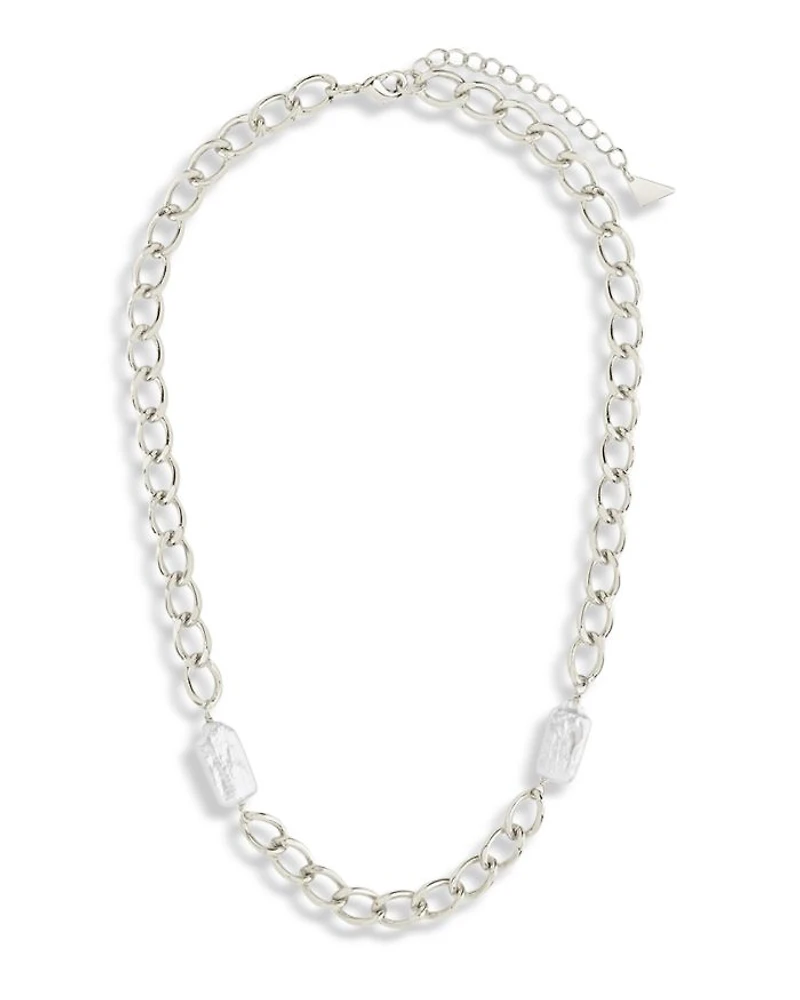 Genuine Pearl Chain Necklace, 16"-18"